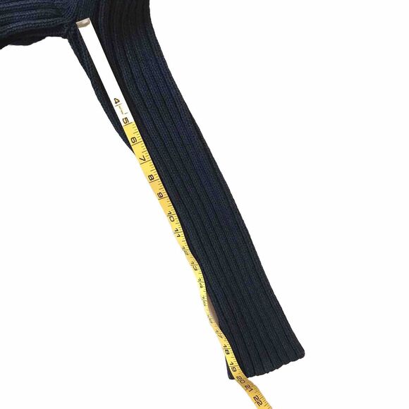 Abercrombie & Fitch Cable Knit Sweater Pullover Navy Blue Mock Women L (fits M) - Picture 8 of 8